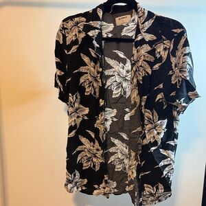 Old Navy Black and White Floral Shirt